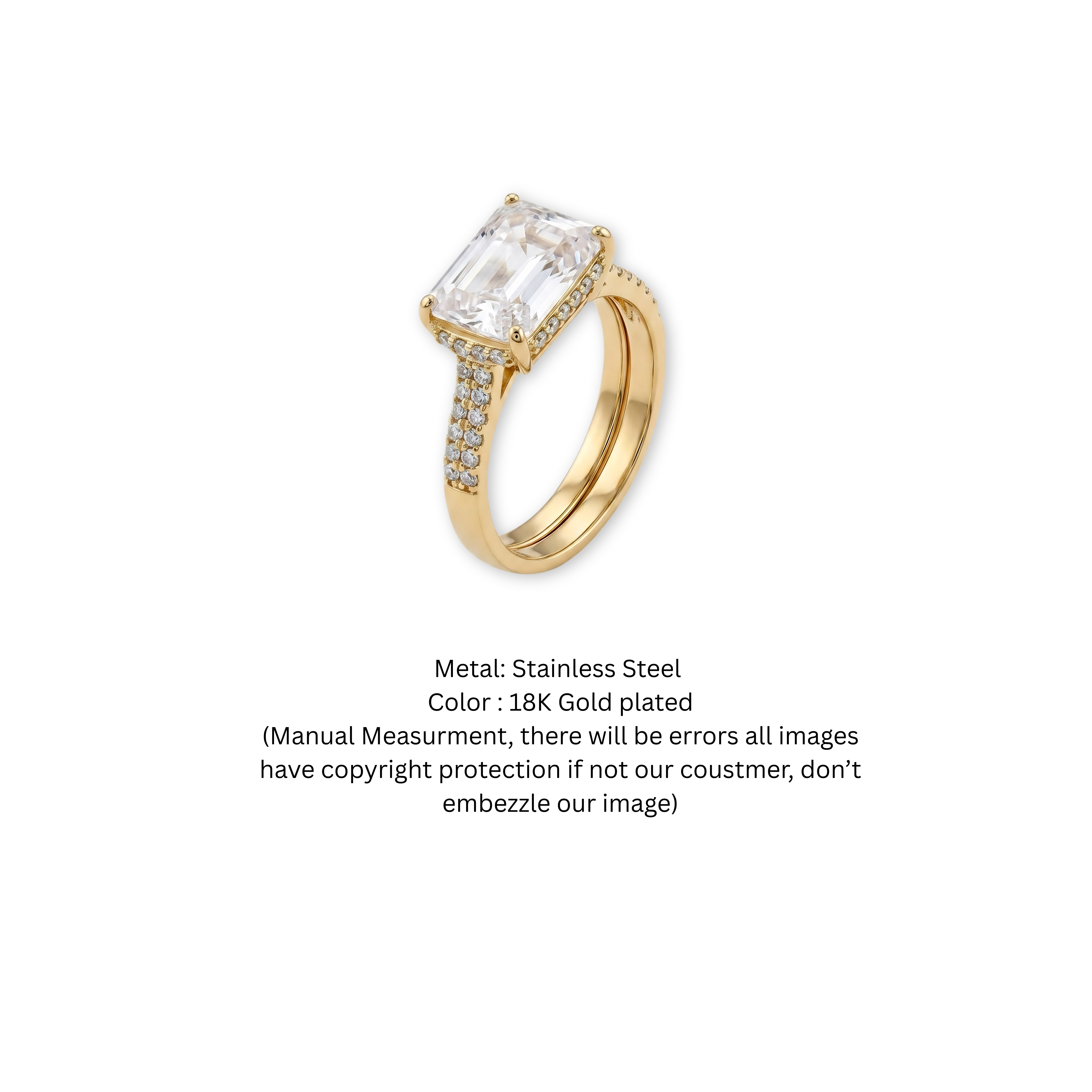 Emerald-Cut East-West Diamond Engagement Ring
