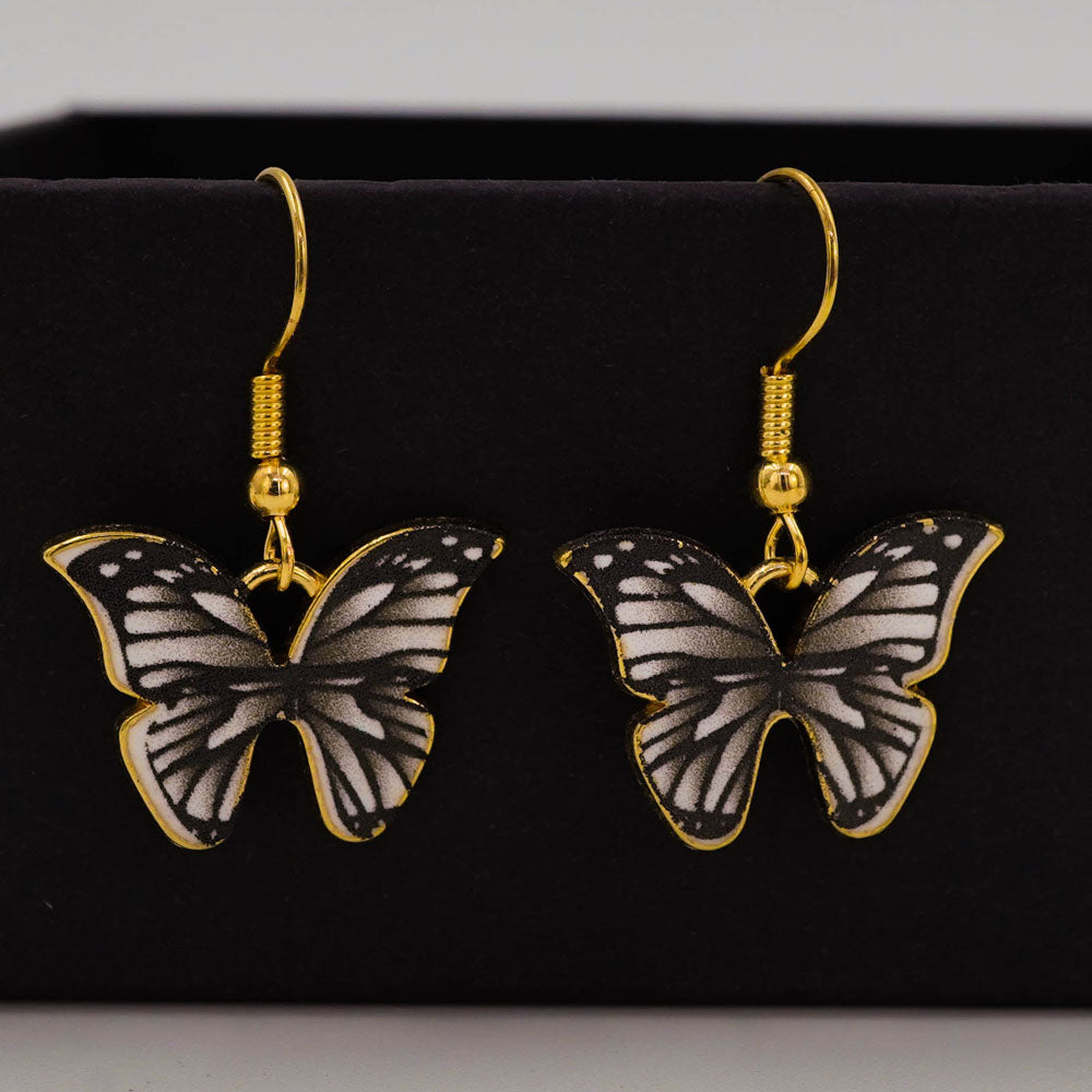 black butterfly earrings