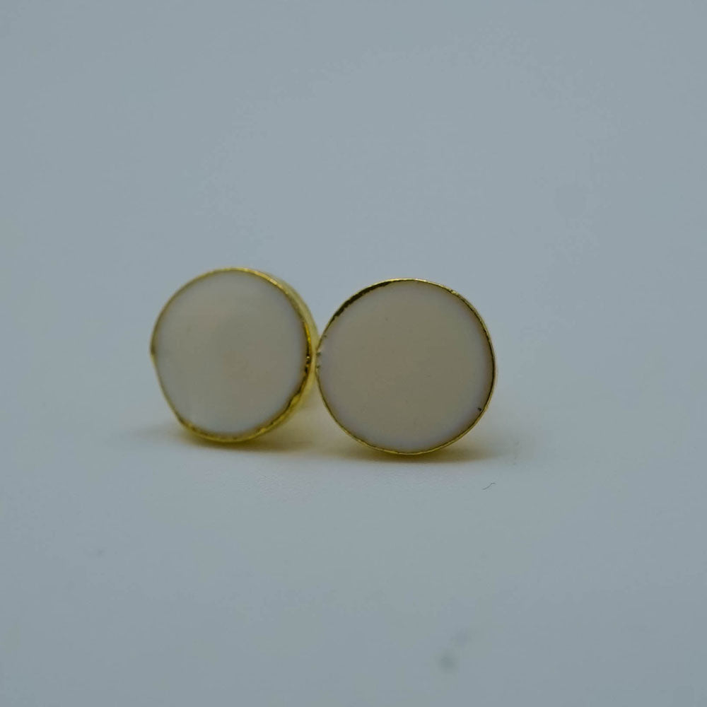 sea white circle studs