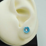 floral blue studs