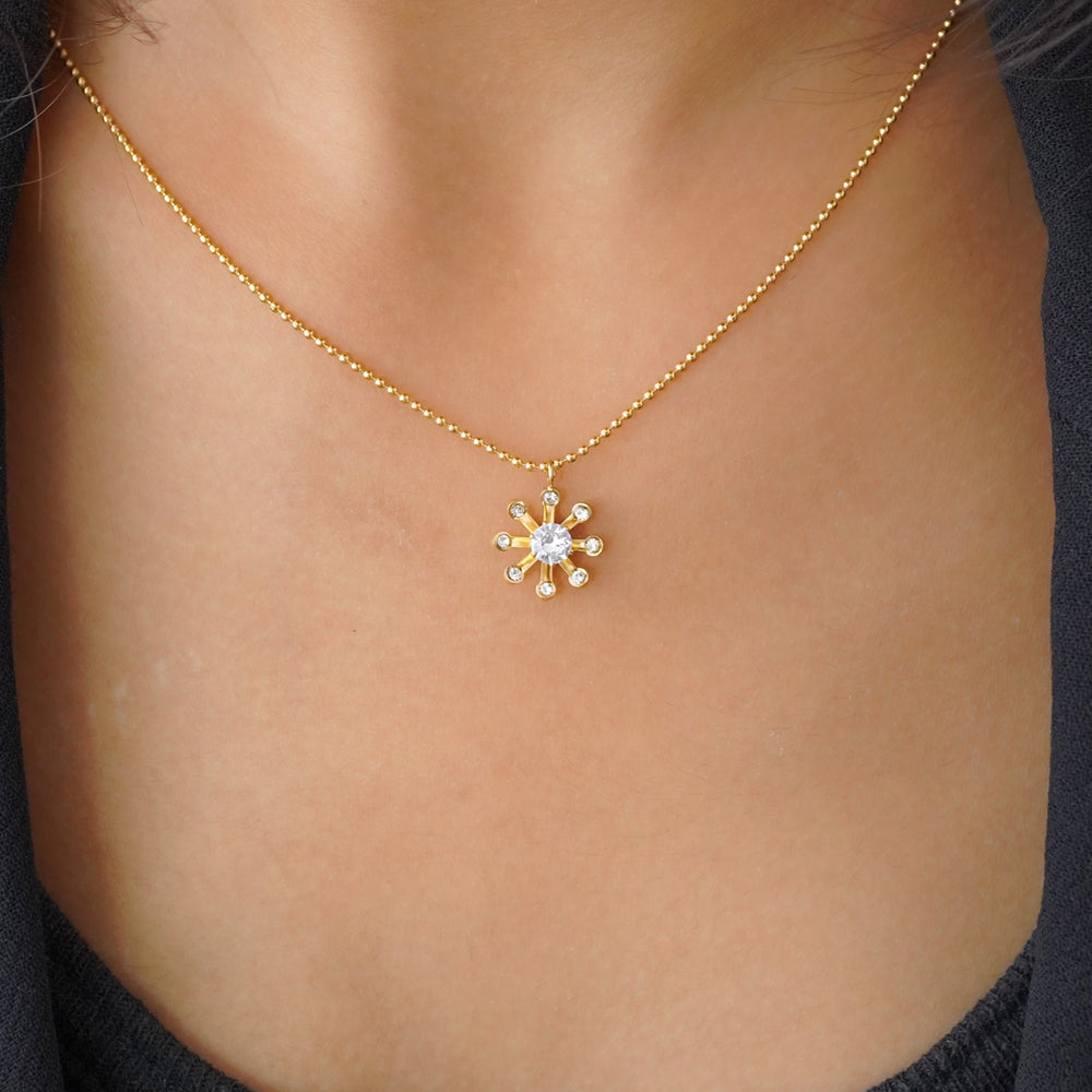diamond sunflower necklace