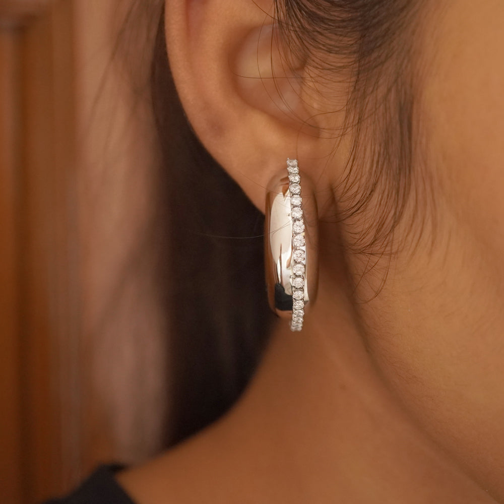 thick zircon studded hoops d471