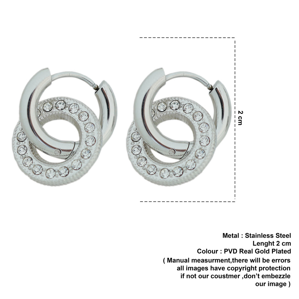 silver plated donuts hoops d473