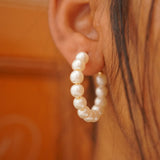 Alaara White pearl hoops