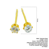 2mm gold plated zircon studs