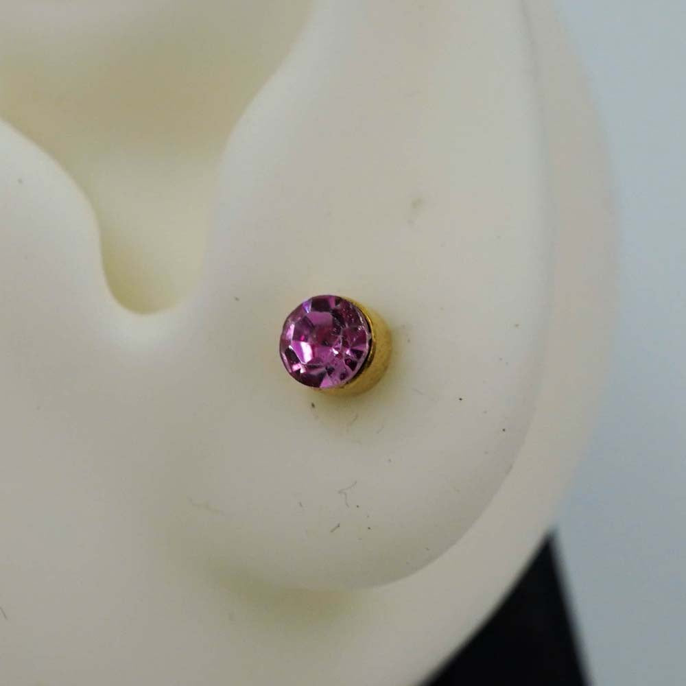 pink zircon studs