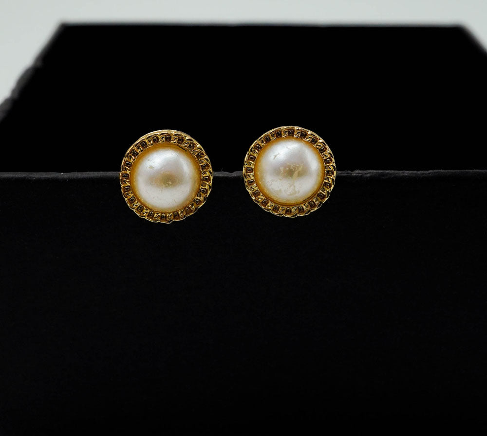 golden pearl studs