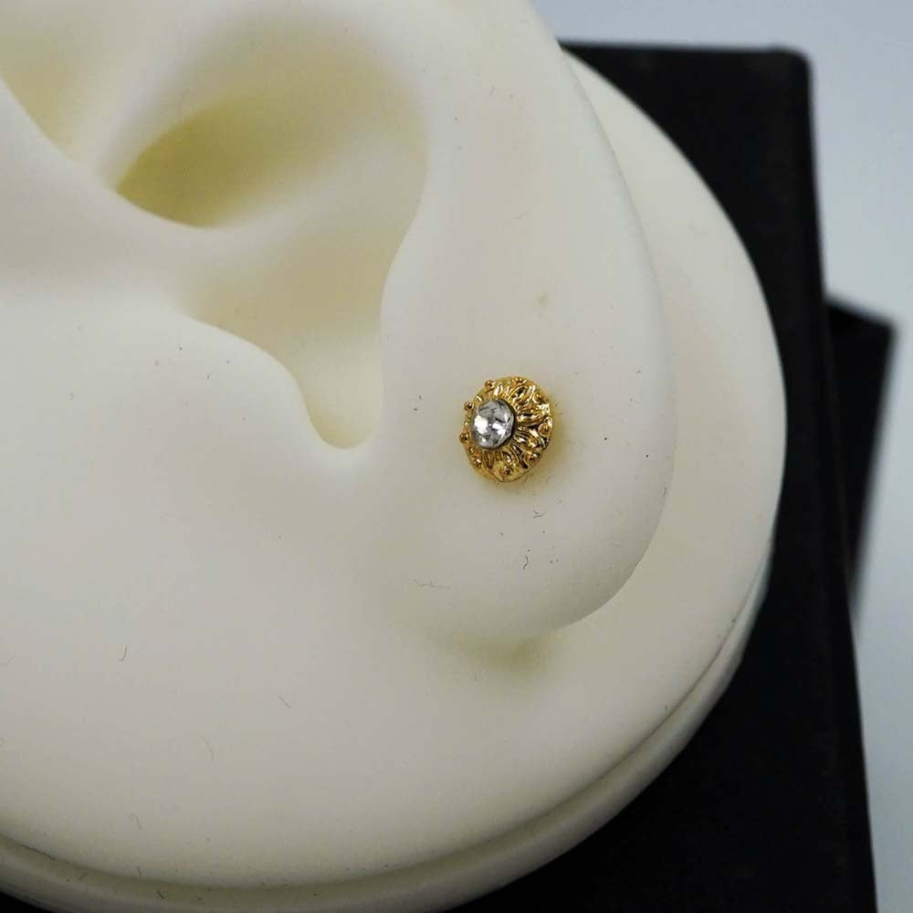gold rounded studs
