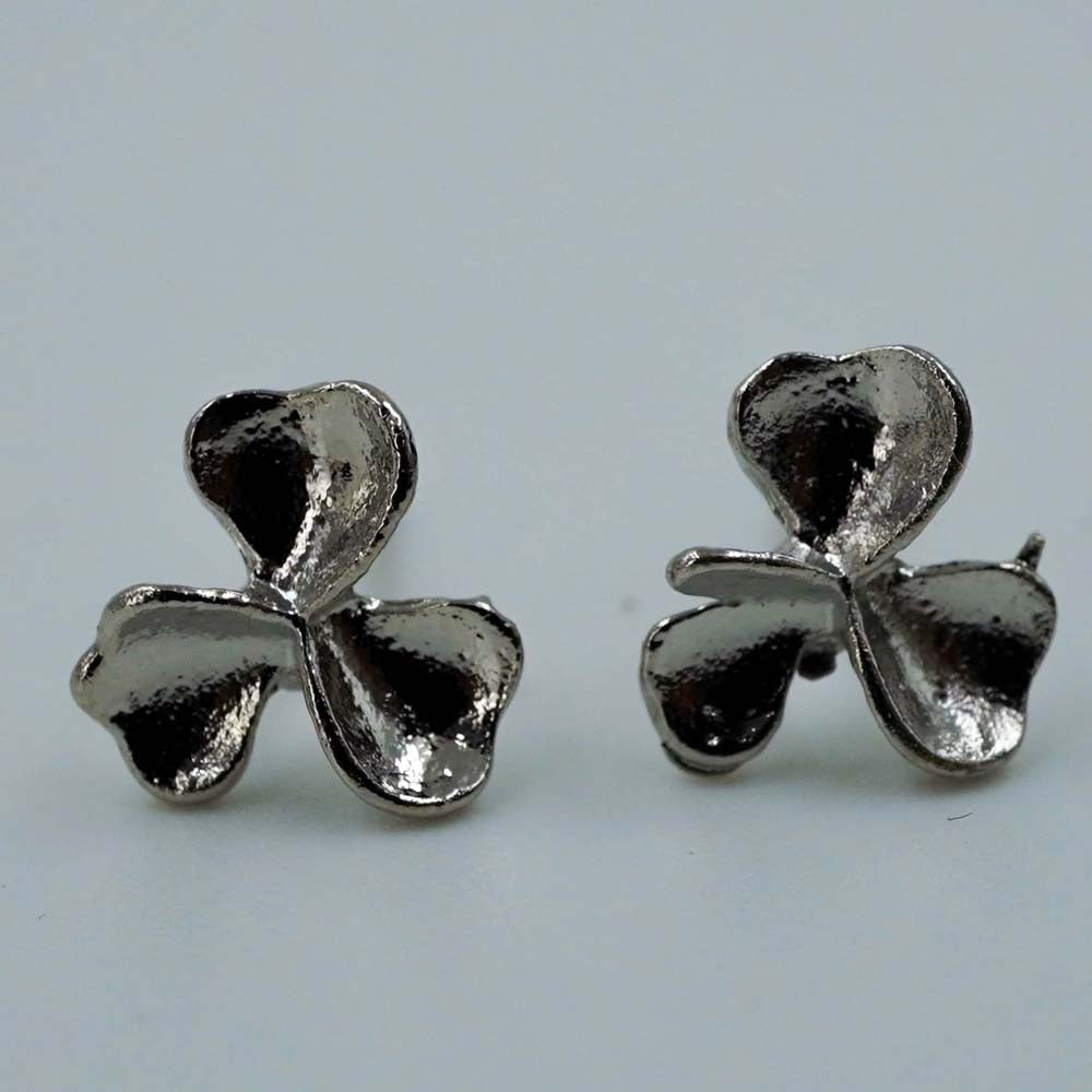 silver flower studs