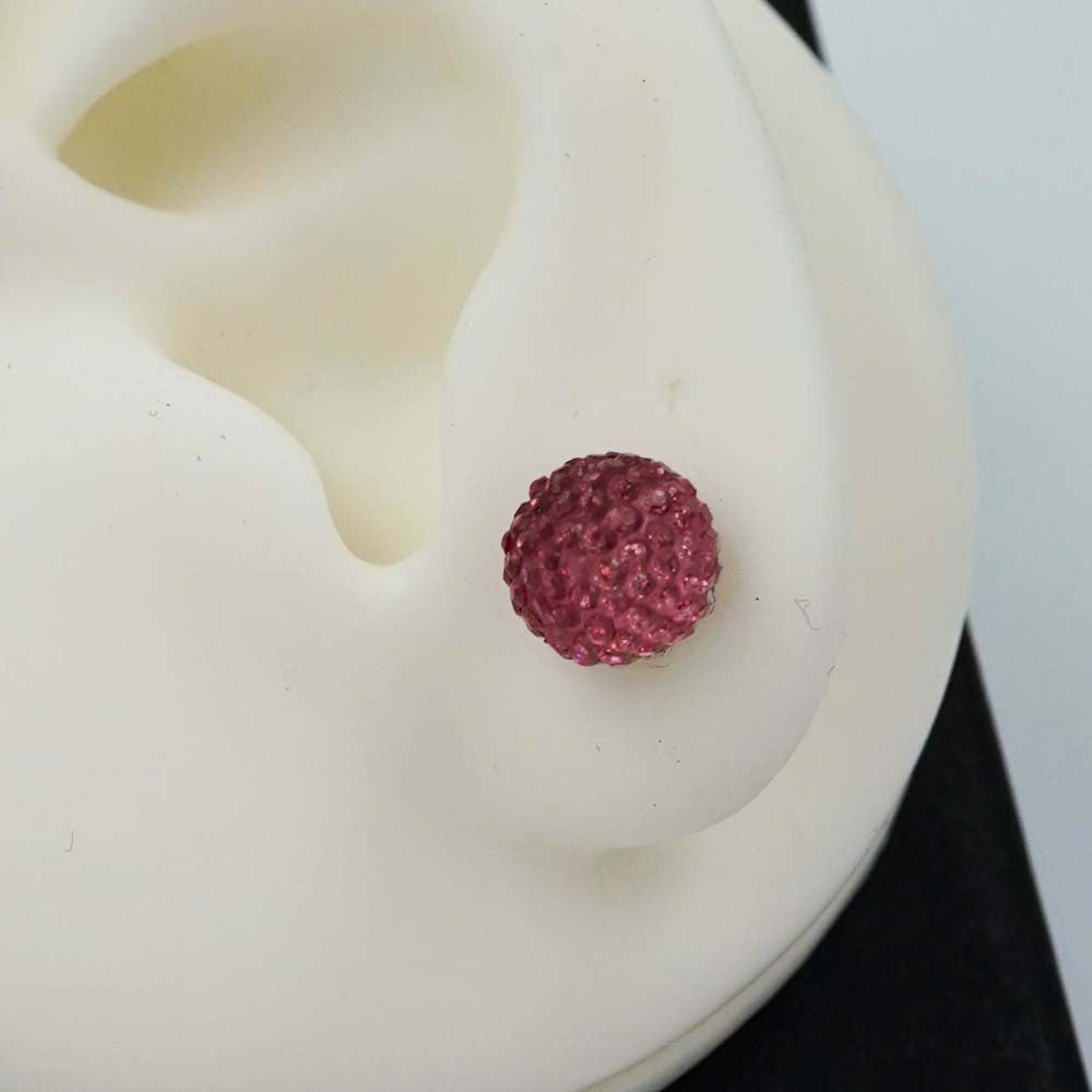 red puff studs