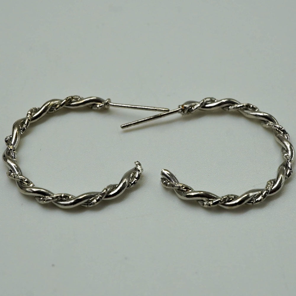 silver twisted hoops