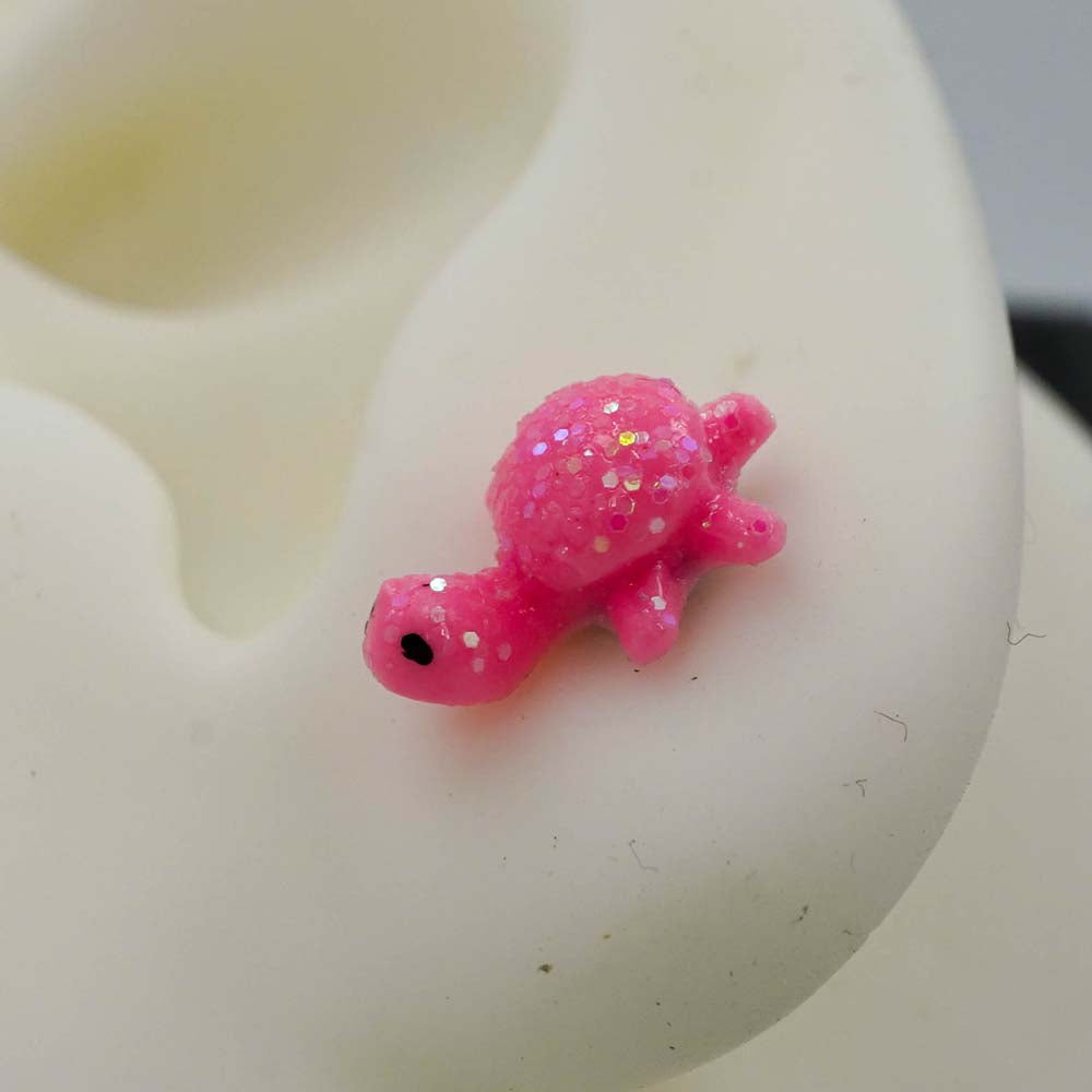 pink turtle studs