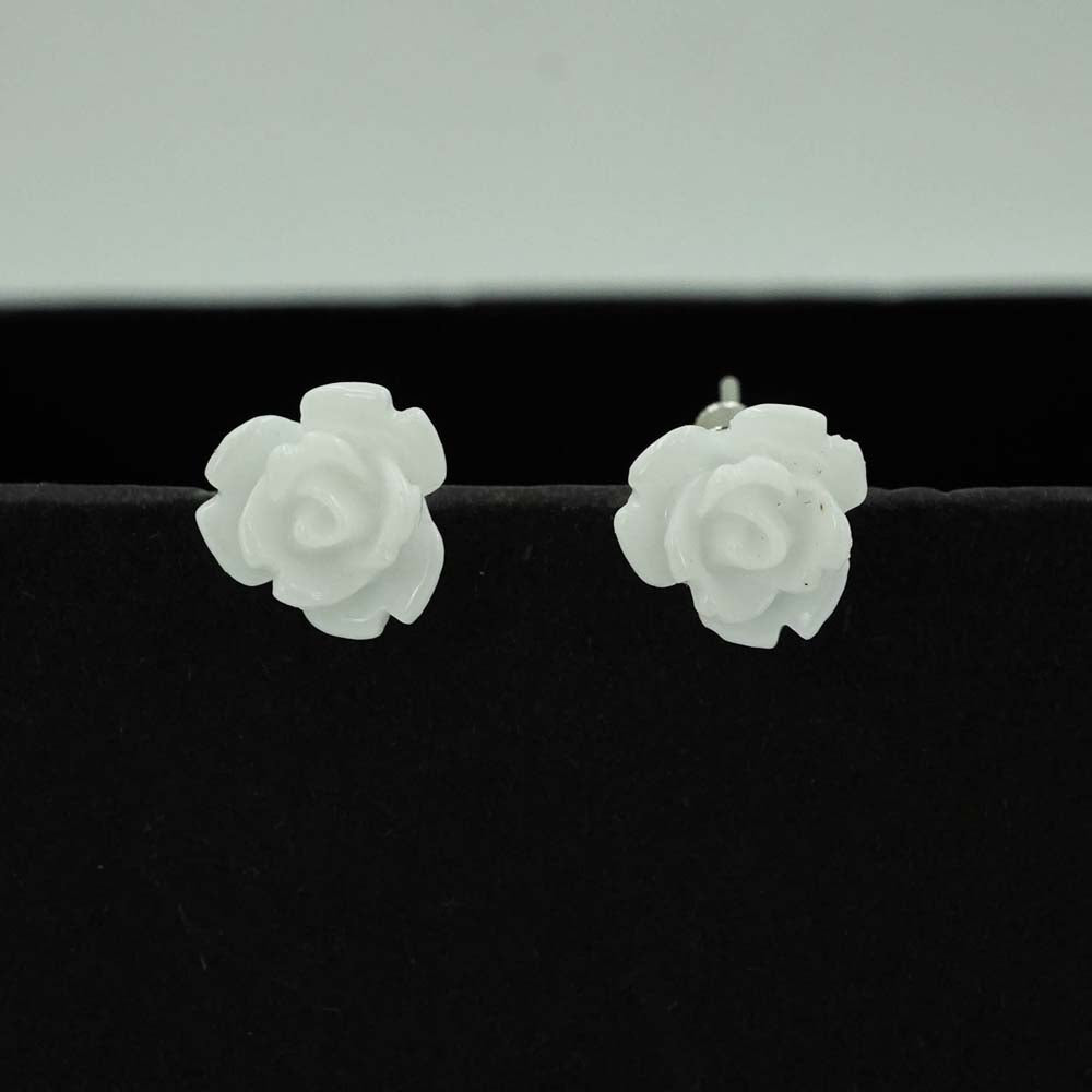 white flower studs