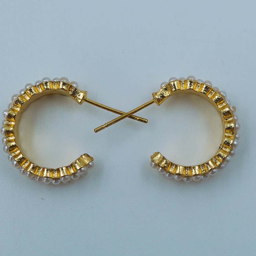 netted pearl hoops