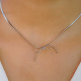 Thin Silver bow pendant