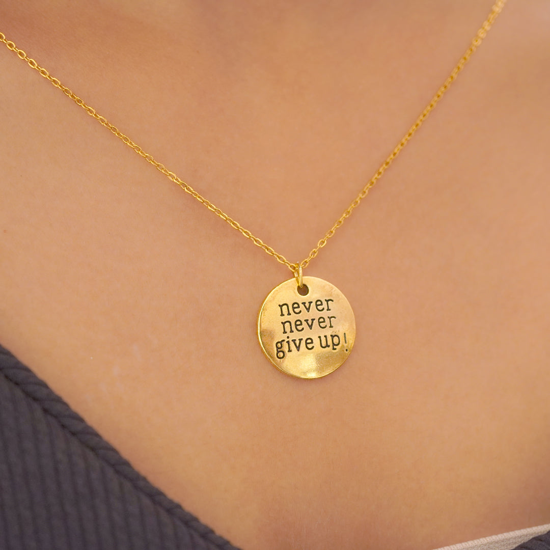 never give up pendent
