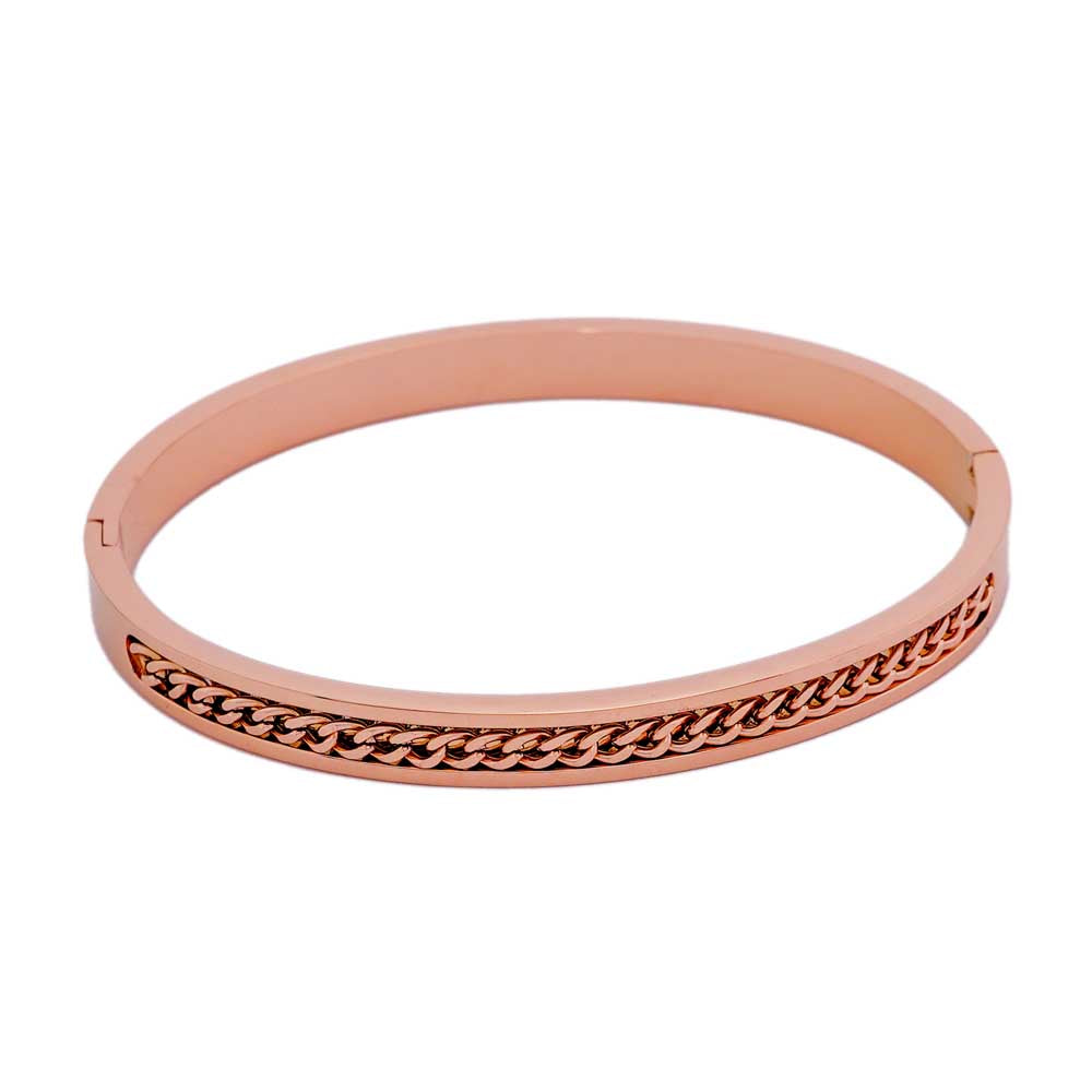 chained rose gold plated band