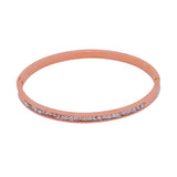 box stoned rose gold plated band