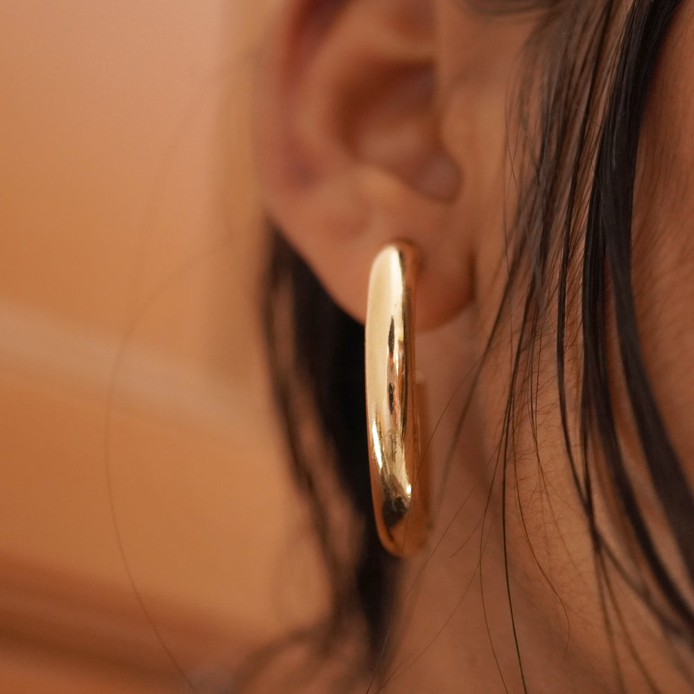 half golden hoops