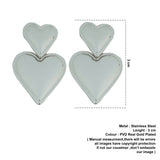 double heart studs