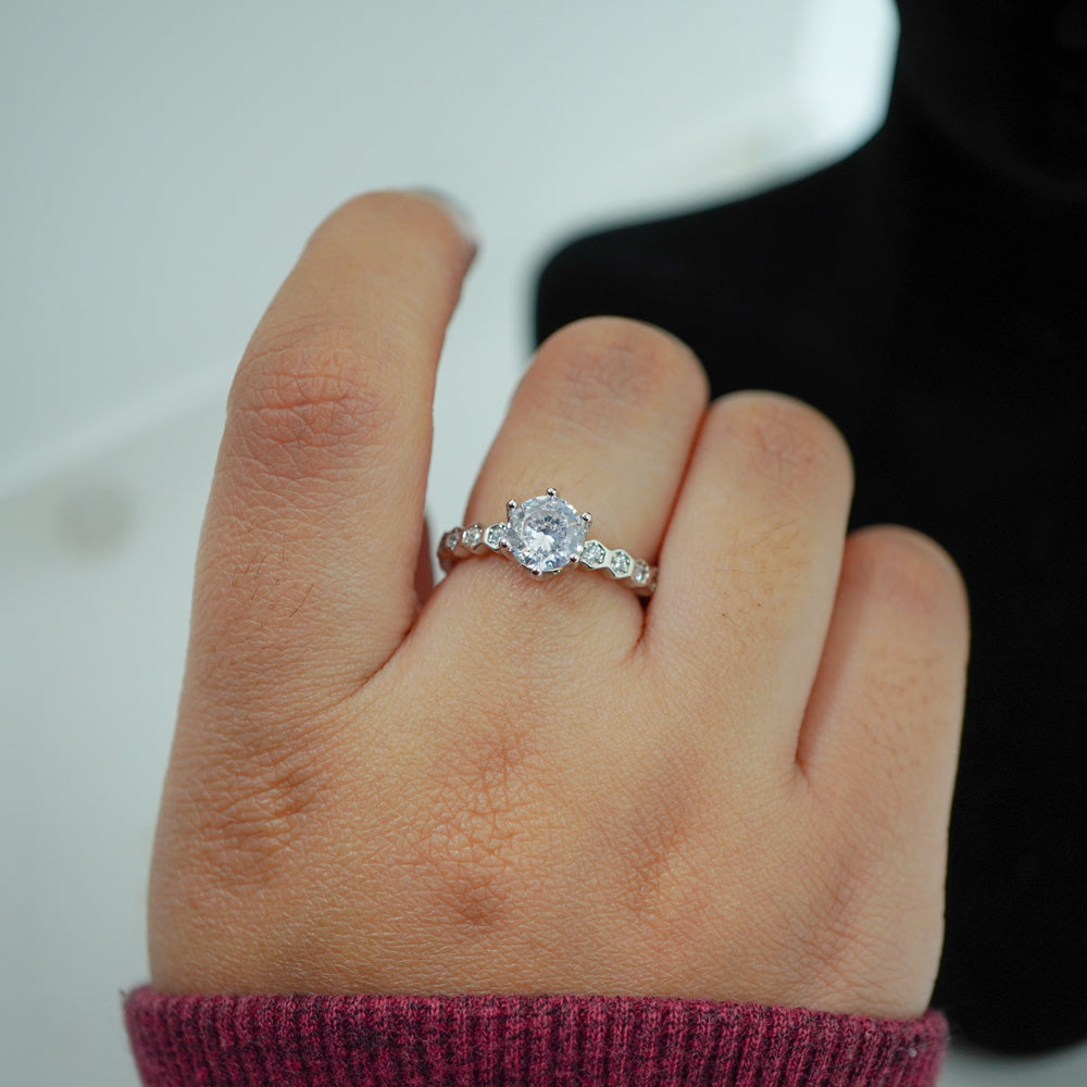 silver plated glass ring