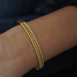 chained gold plated band
