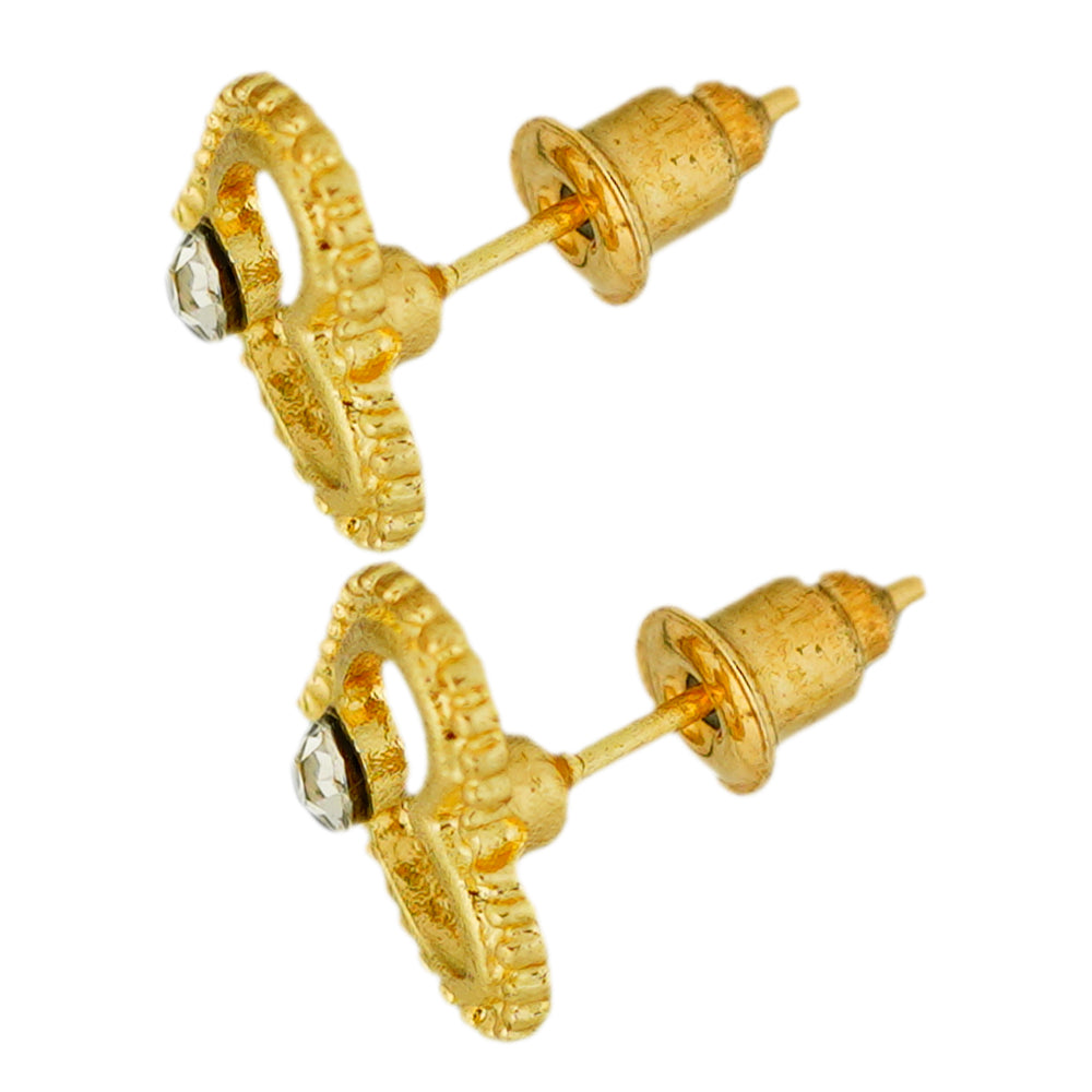 heart zircon studs