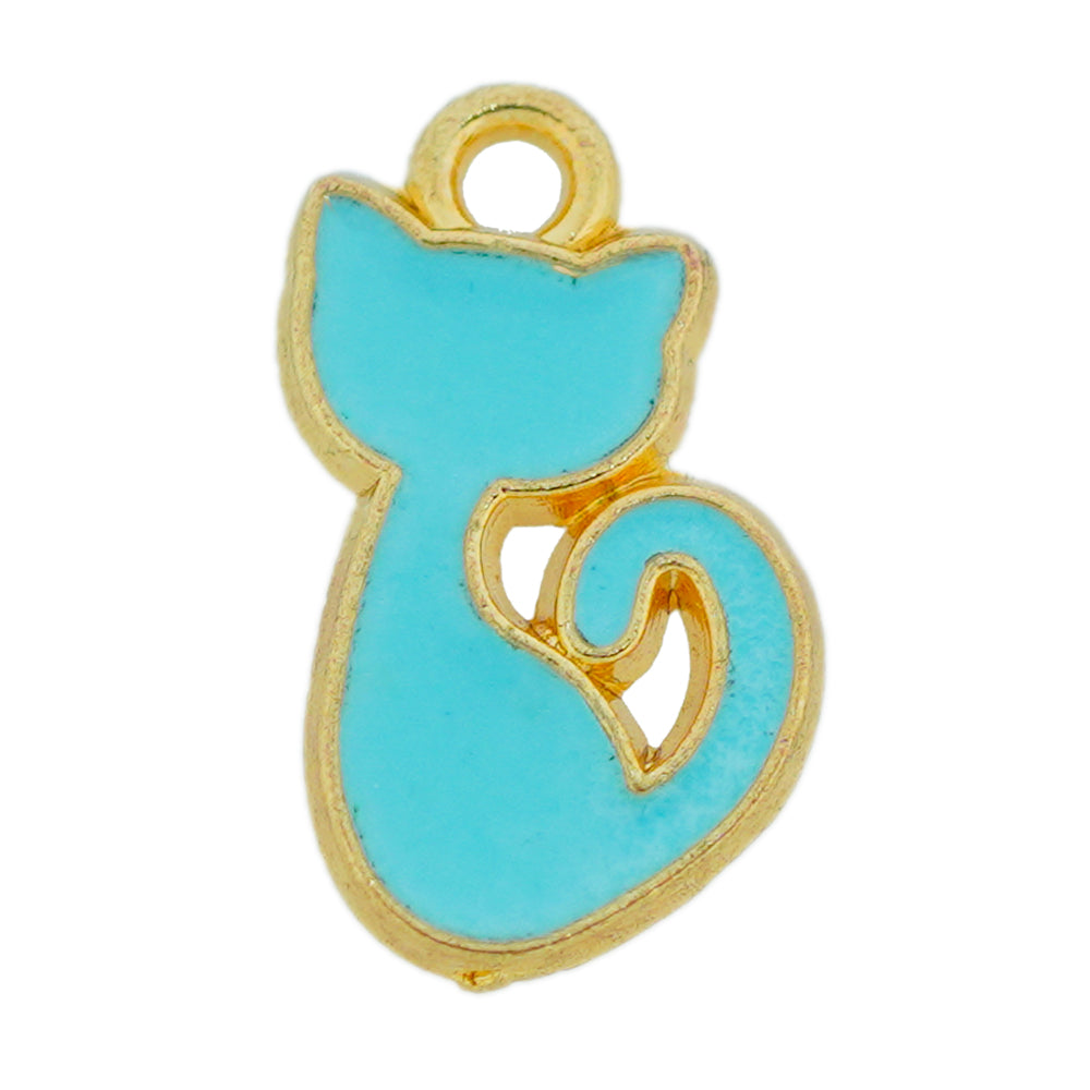 sea green cat pendant
