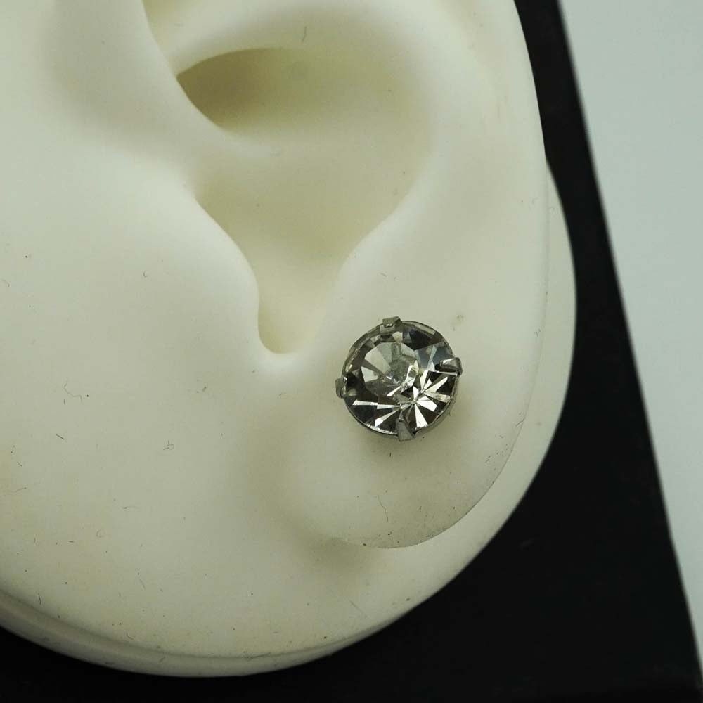 silver zircon studs