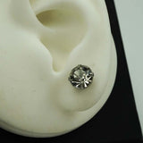 silver zircon studs
