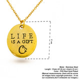 life is a gift pendent both side engraved
