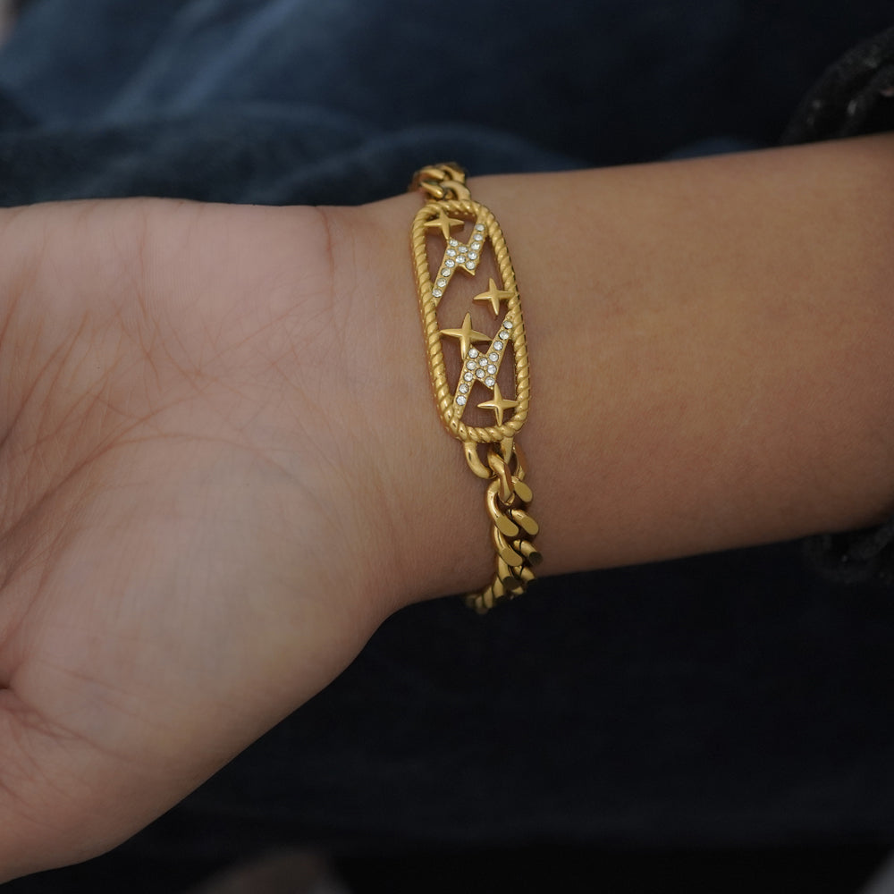 Twisted Zircon Lightning choker bracelet