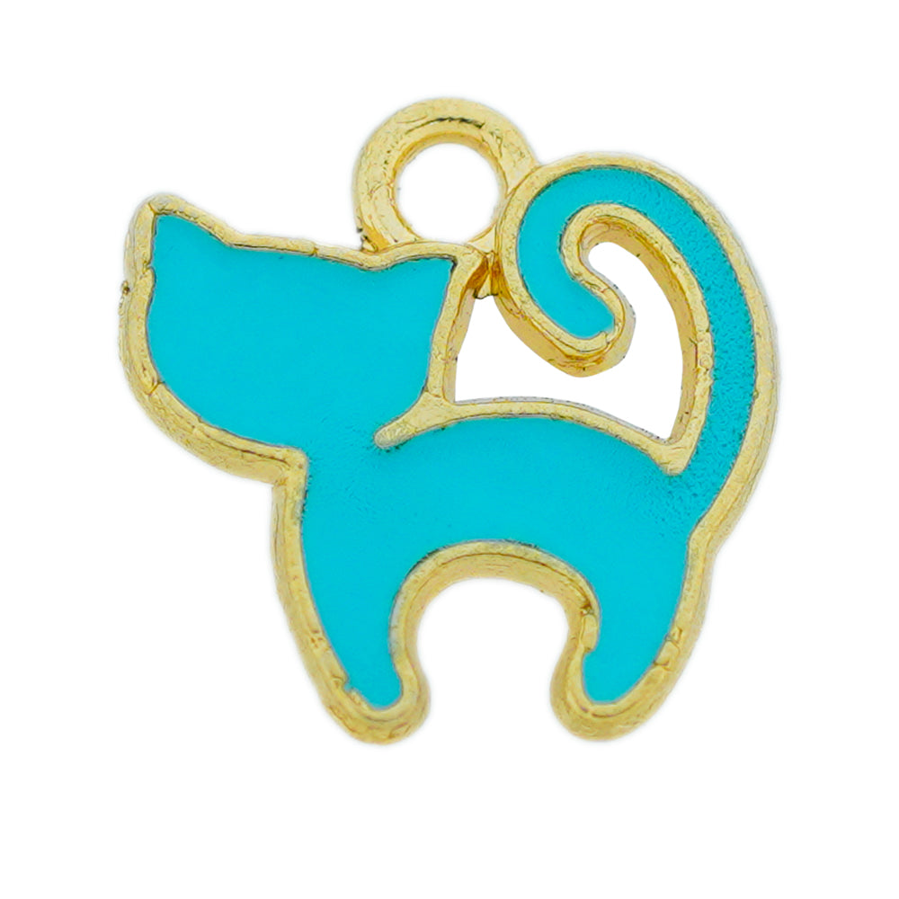 cyan cat pendant