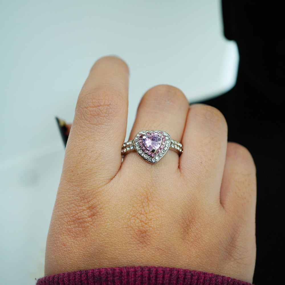 pink heart ring