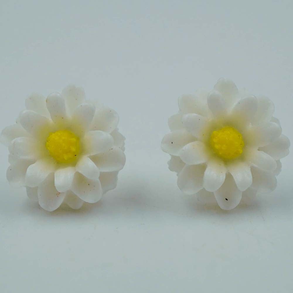 white flower studs