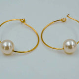 single pearl hoops