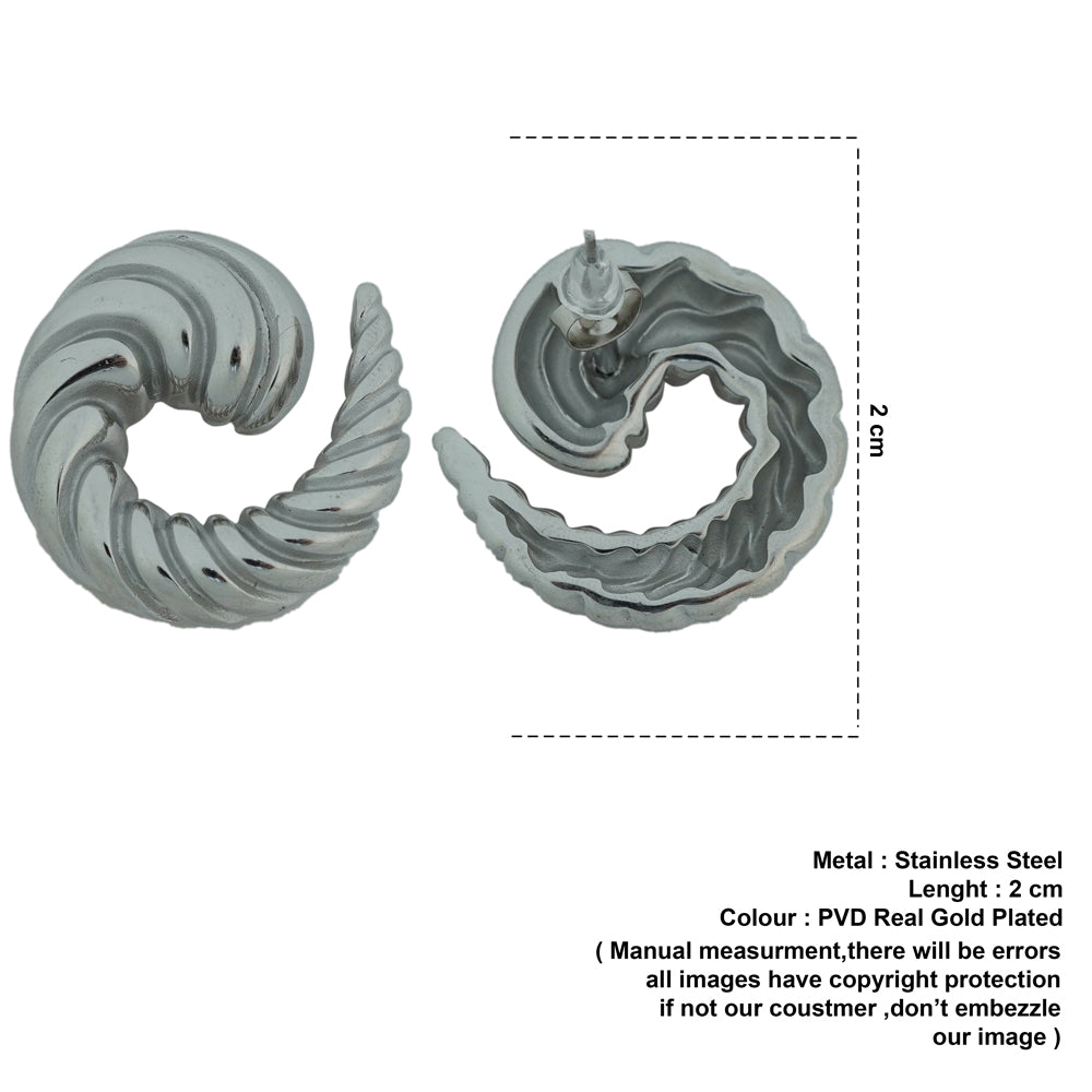 Spiral earrings silver plated _D275