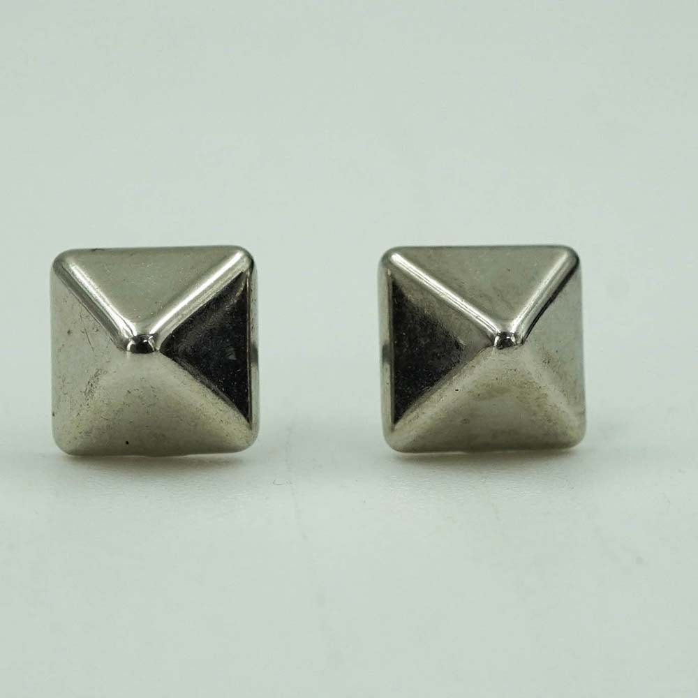 pyramid silver studs