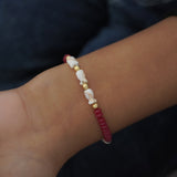 Tilly red stoned bracelet D262
