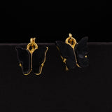 enamel black butterfly earrings