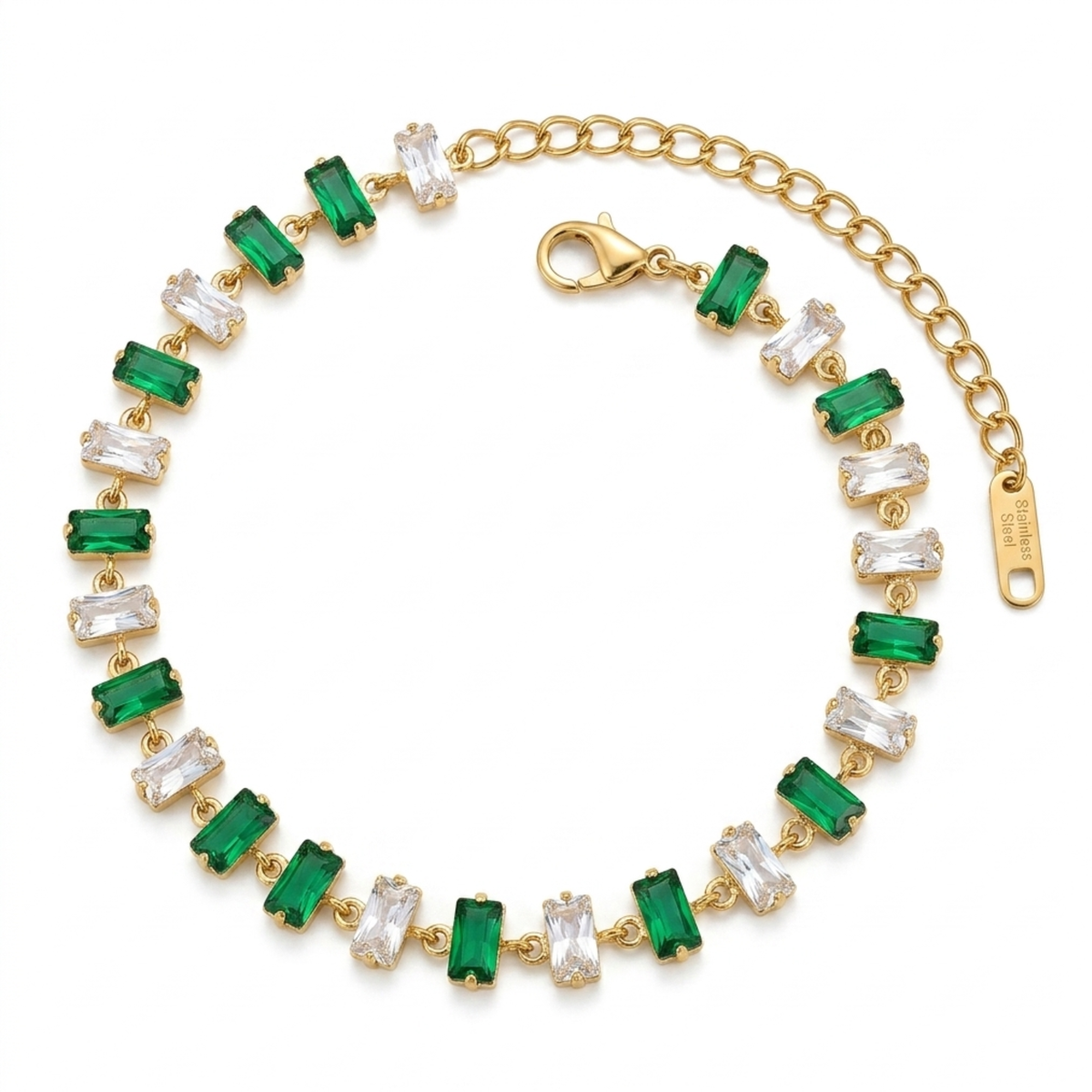 Emerald Isle Baguette Crystal Gold-Plated Bracelet