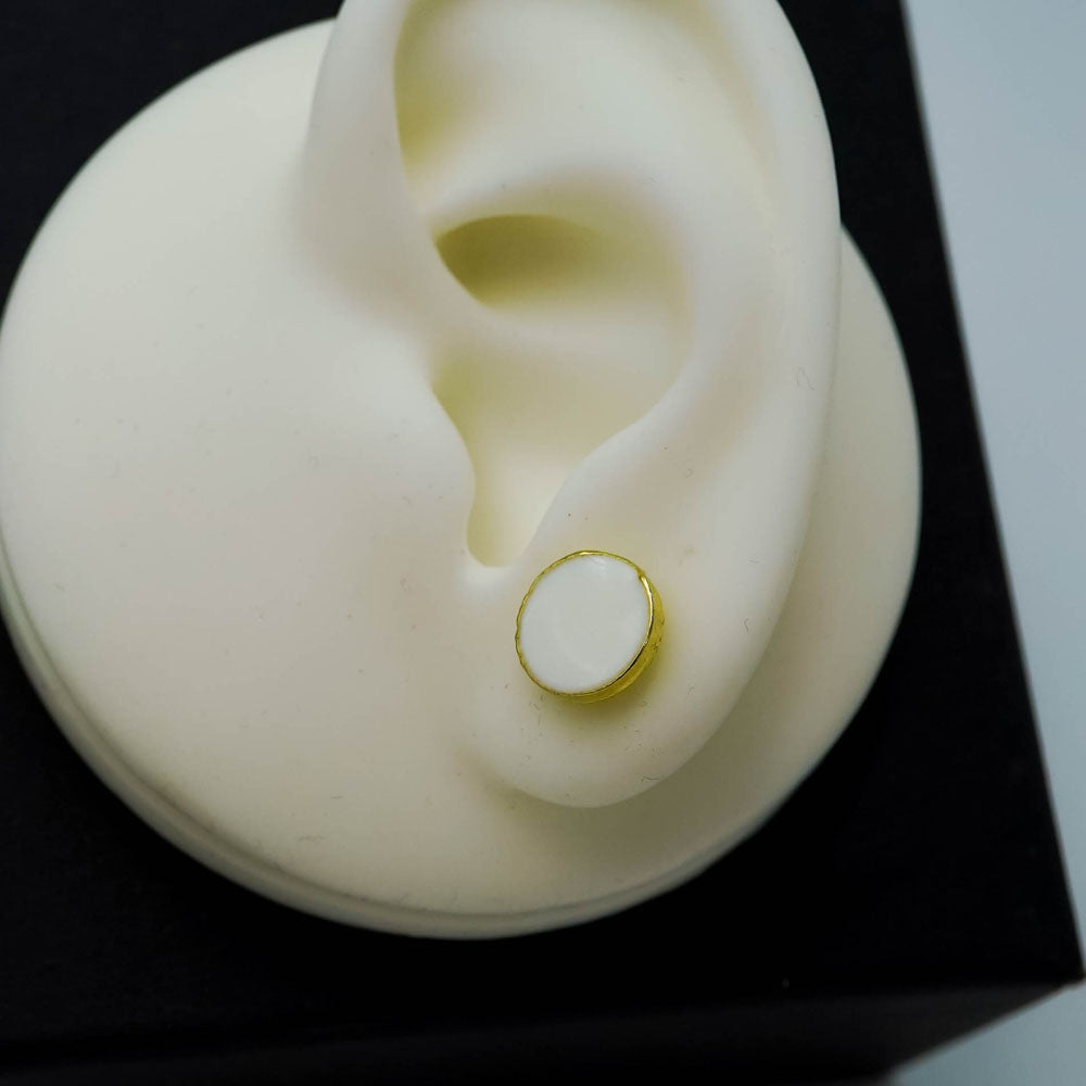 sea white circle studs