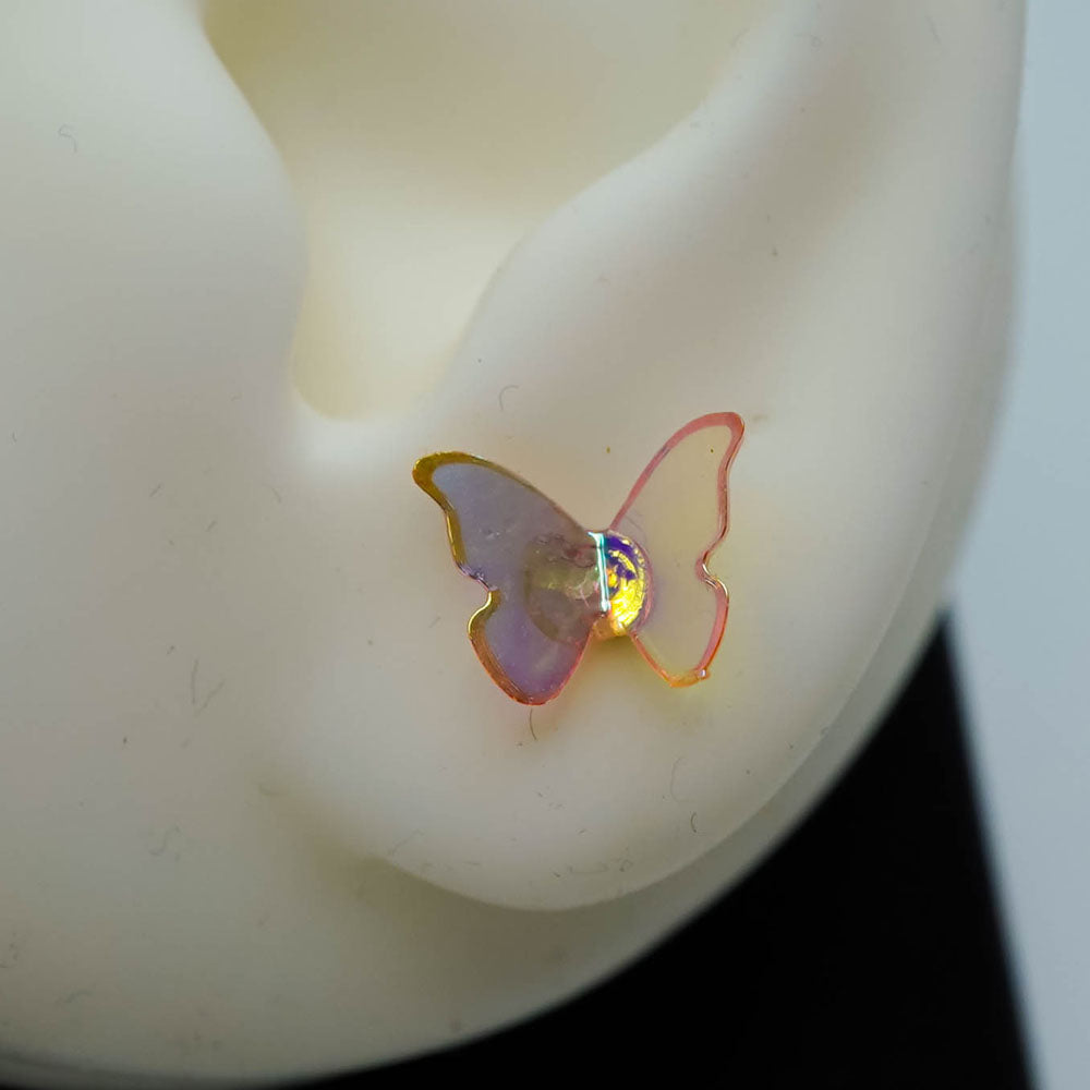 multicolor butterlfy studs