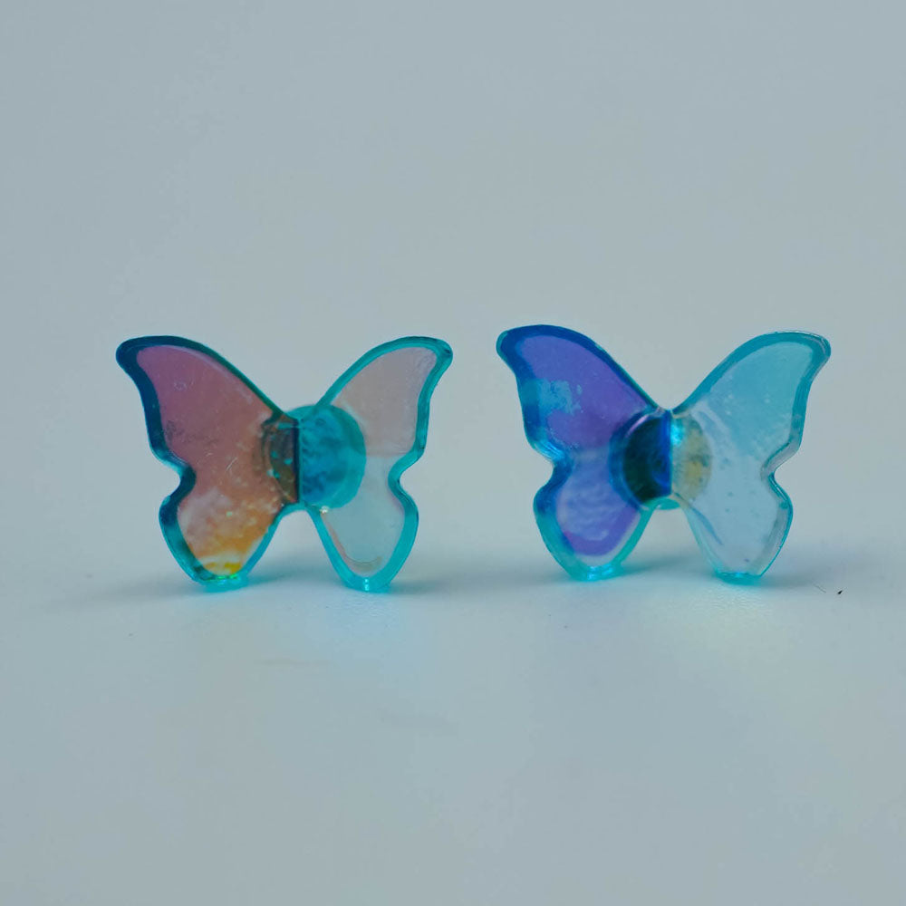 blue butterfly studs