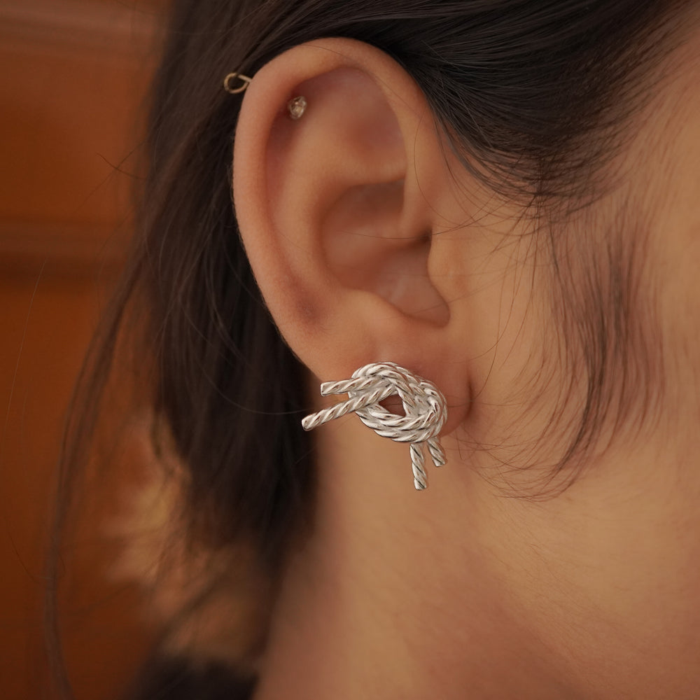 Knot silver plated earrings D463