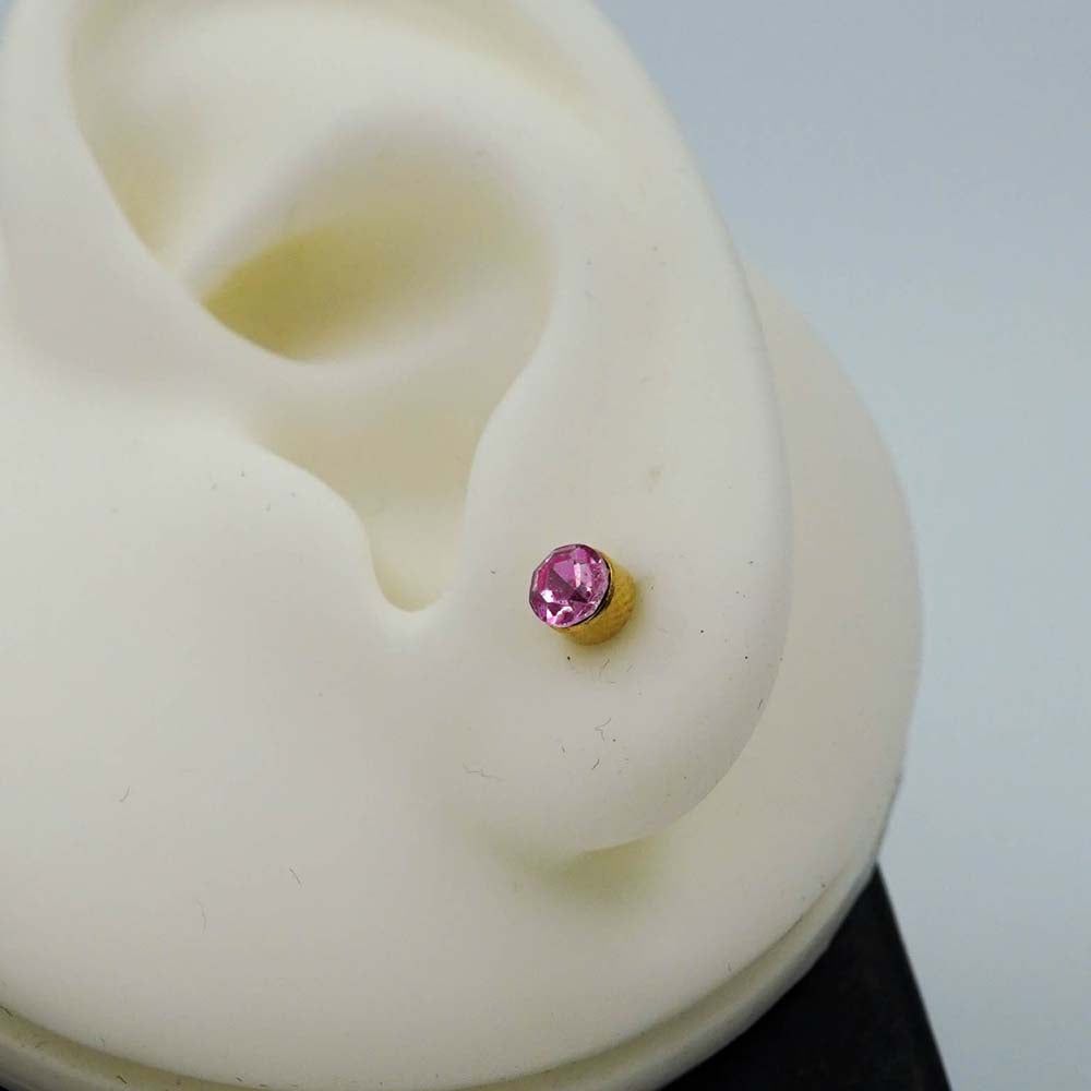pink zircon studs