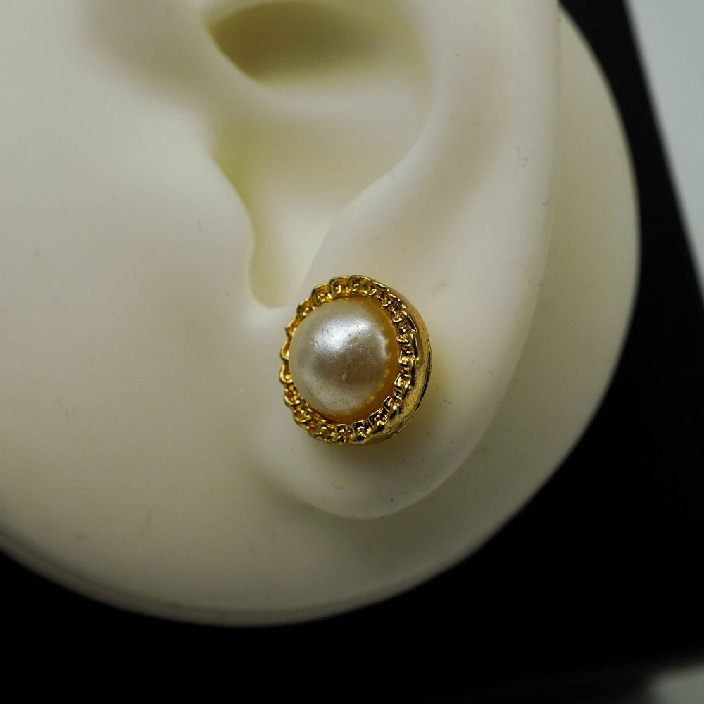 golden pearl studs