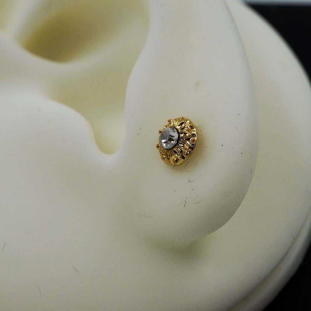gold rounded studs