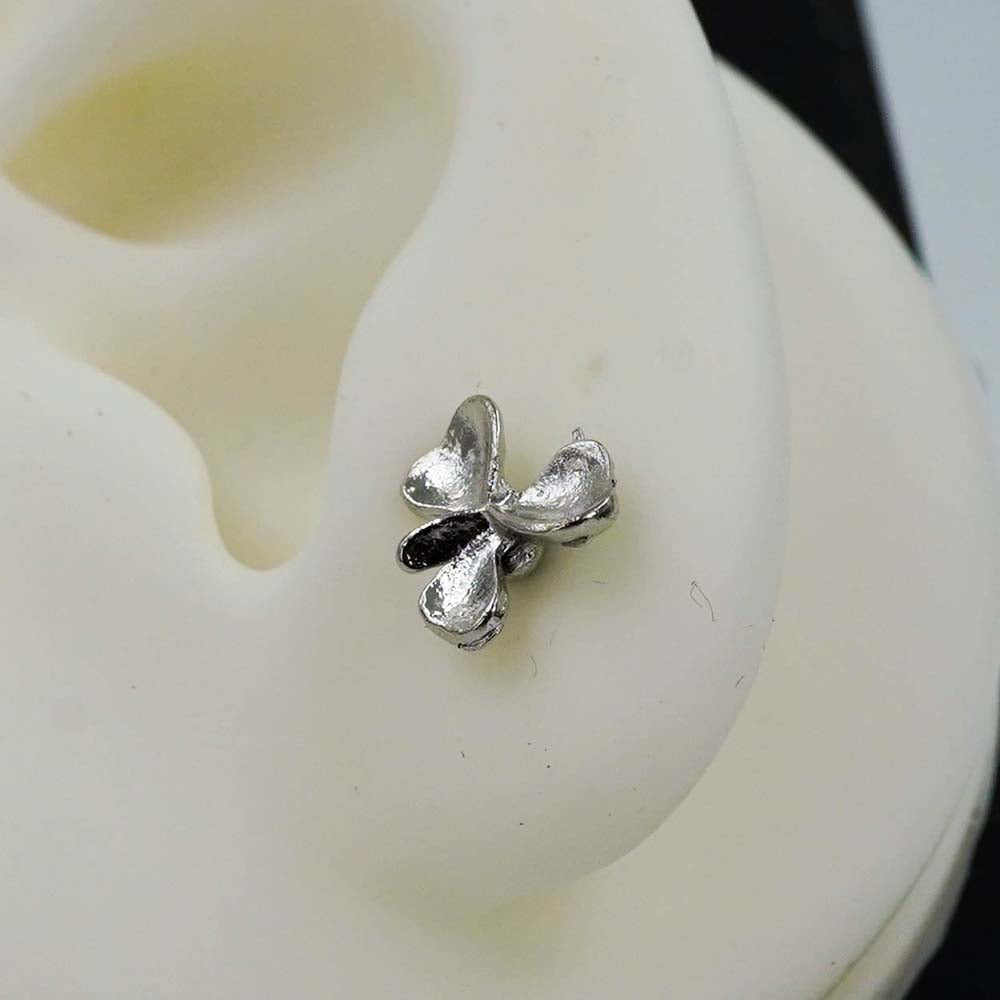 silver flower studs