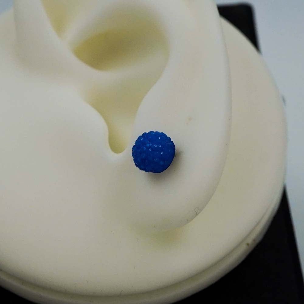 royal blue puffy studs